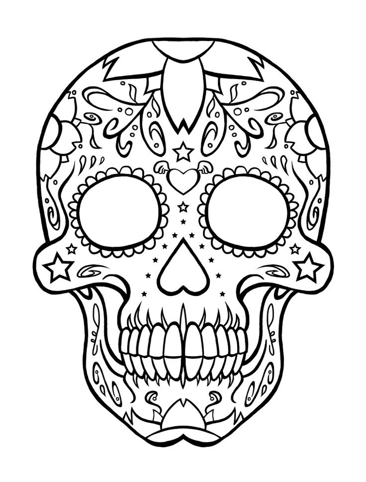 Drawing Coloring Pages Drawing Sugar Skull
