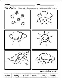 Summer Weather Worksheets For Preschool