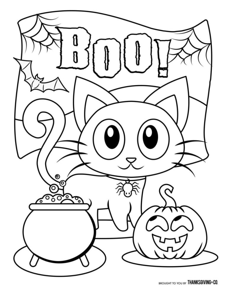 Halloween Cat Coloring Pages To Print