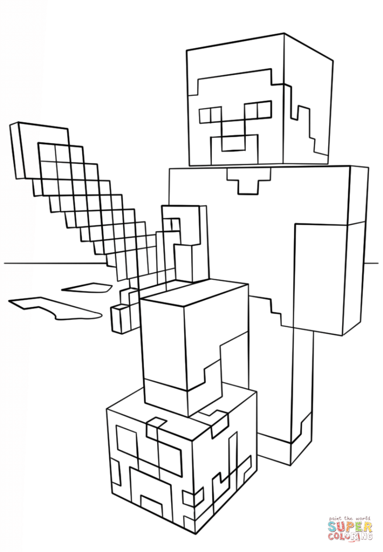 Sword Minecraft Diamond Minecraft Coloring Pages