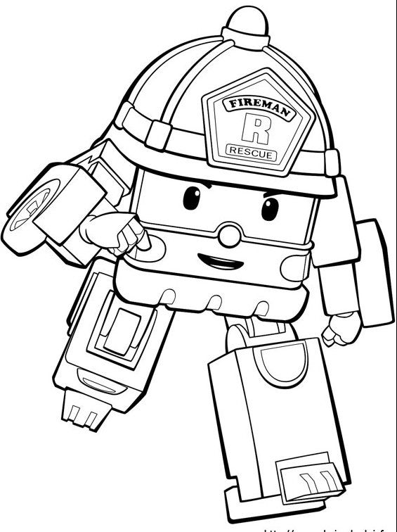 Amber Robocar Poli Coloring Pages