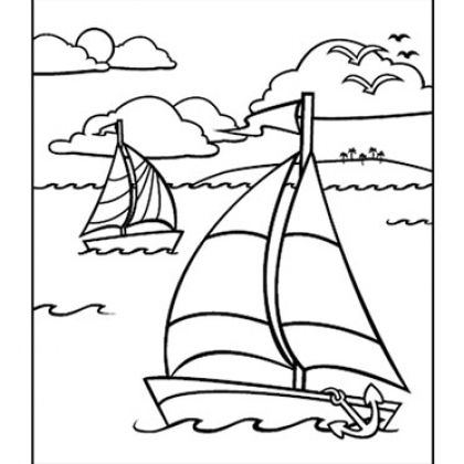 Printable Sailboat Coloring Page