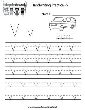 Alphabet Tracing Worksheets Letter V