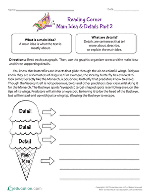Graphic Organizer Main Idea And Supporting Details Worksheets Pdf