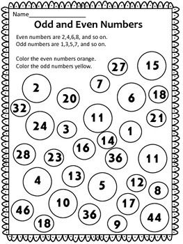 Grade 2 Math Worksheets Odd And Even Numbers