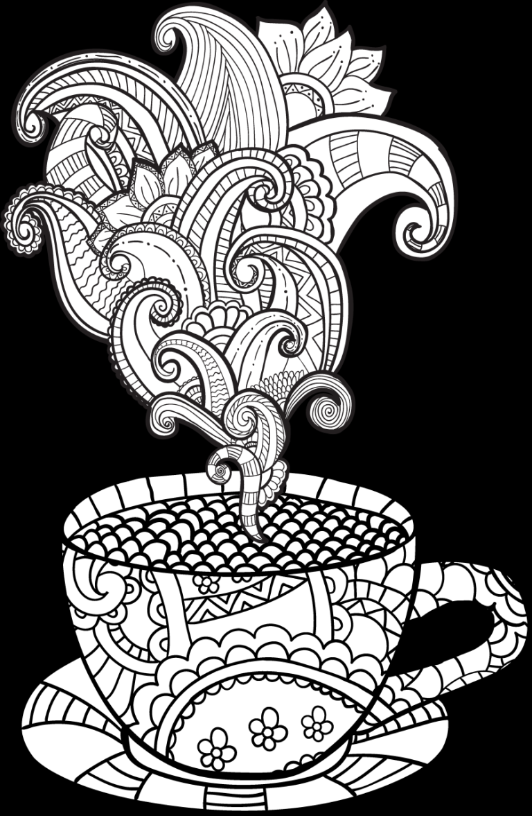 Mandala Coffee Coloring Pages