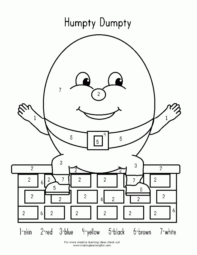 Humpty Dumpty Coloring Page Pdf