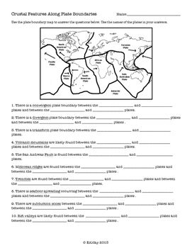 Plate Tectonics Worksheet 6th Grade Answer Key