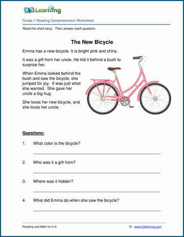 Year 1 Reading Comprehension Worksheets Free