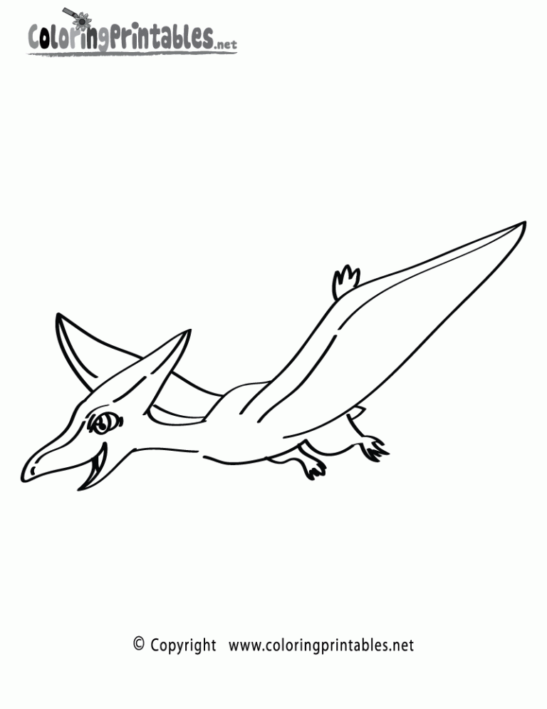 Easy Pterodactyl Coloring Page