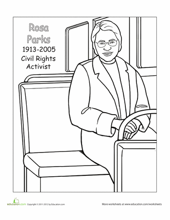 Printable Rosa Parks Coloring Page