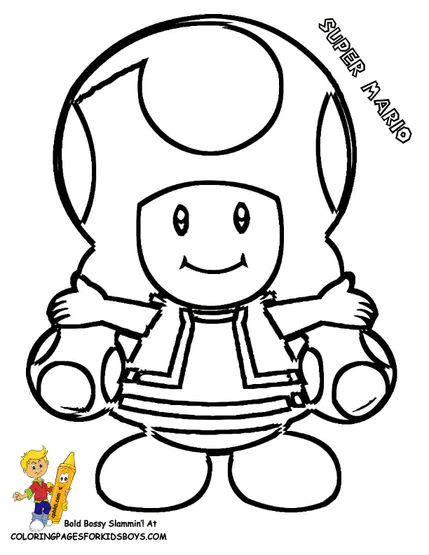 Paper Toad Coloring Pages