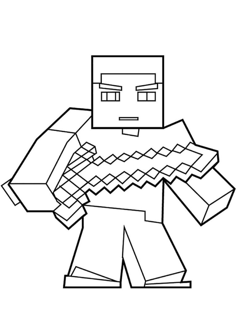 Steve Cute Minecraft Coloring Pages