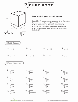 Simplifying Square Roots And Cube Roots With Variables Worksheet