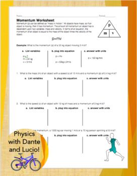 Physical Science Momentum Worksheet Answers