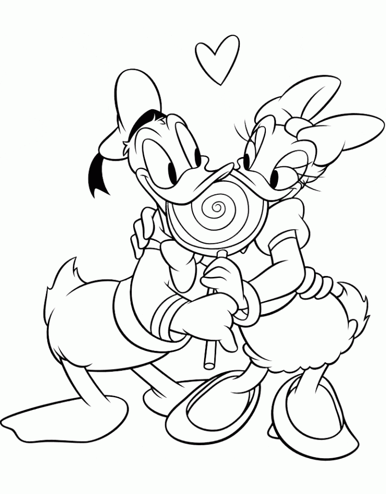 Disney Valentine Coloring Pages