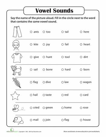 Short Vowels Worksheets For Grade 1