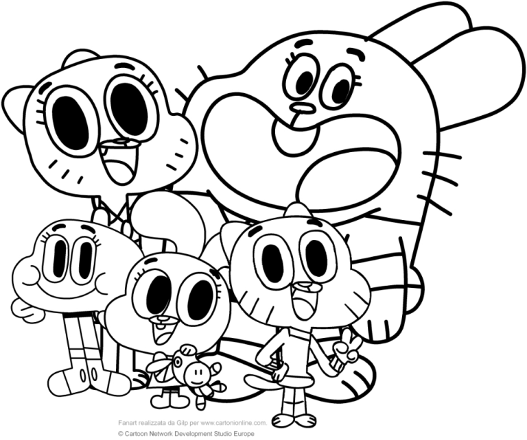Family Amazing World Of Gumball Coloring Pages