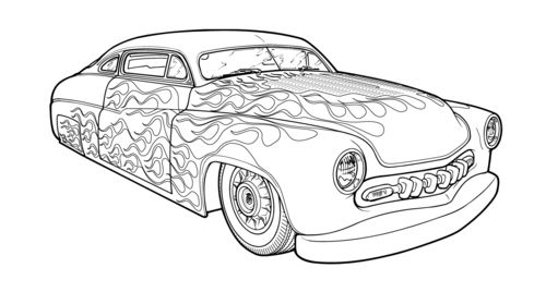Hot Rod Muscle Car Coloring Pages