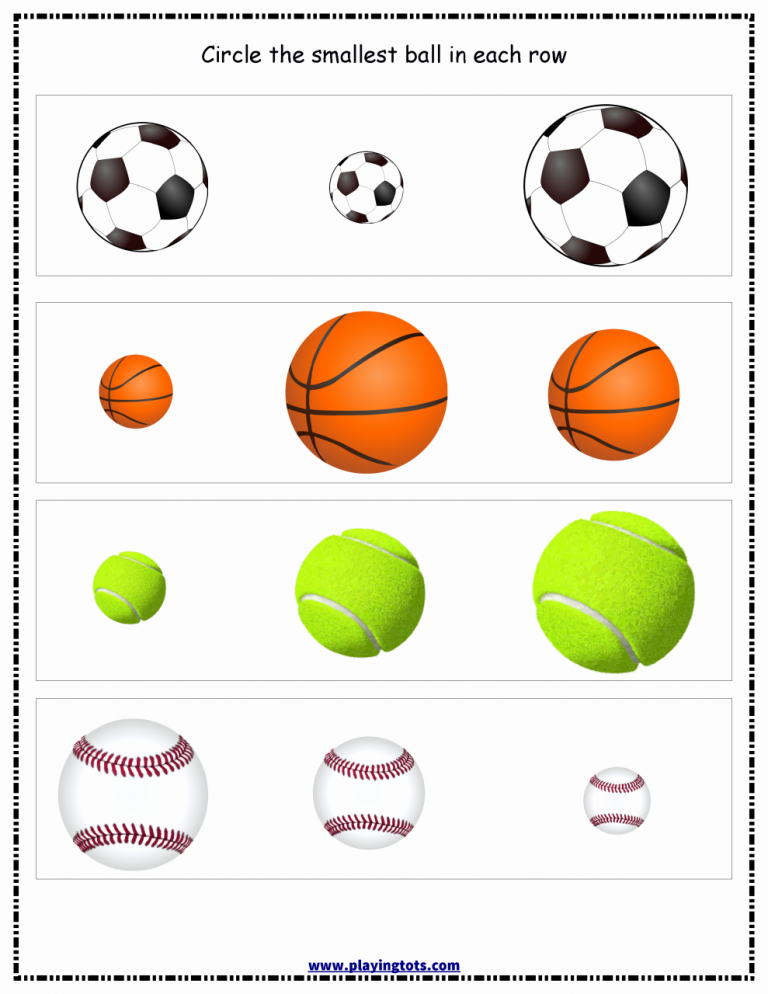 Preschool Sports Worksheets For Kids