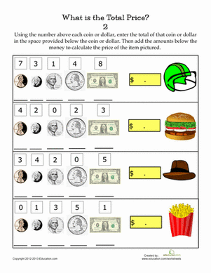 Fourth Grade 4th Grade Money Math Worksheets