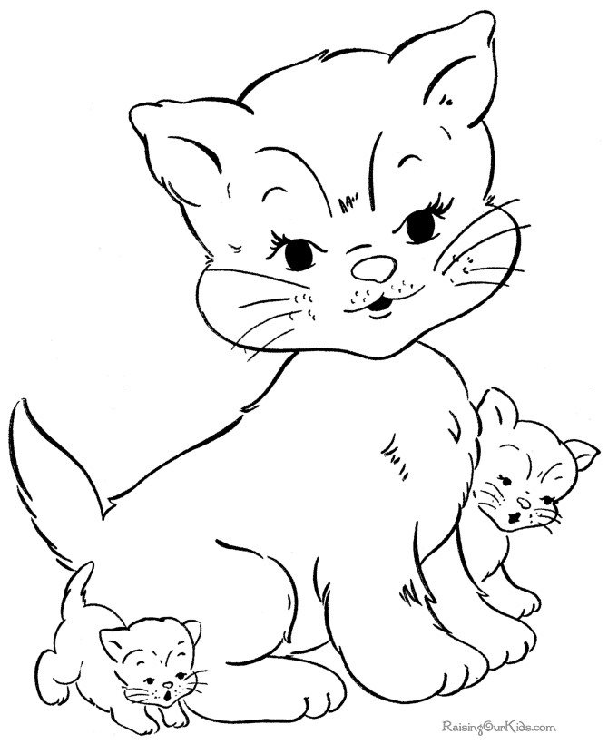 Kitty Free Cat Coloring Pages
