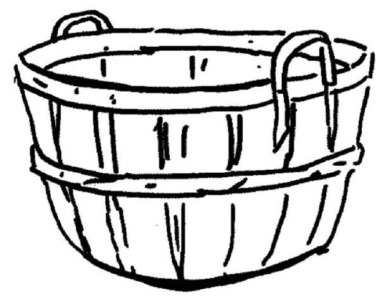 Empty Apple Basket Coloring Page