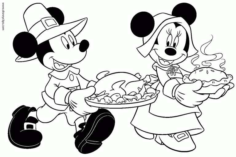 Disney Cute Thanksgiving Coloring Pages