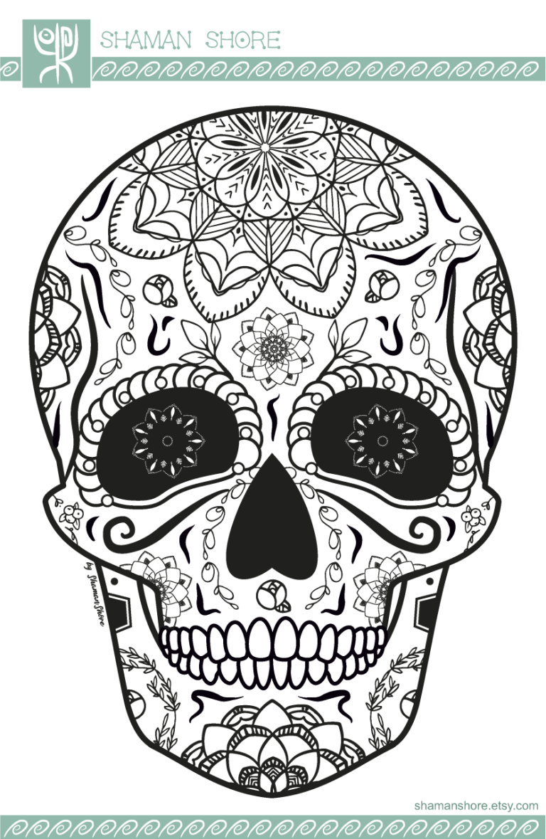 Skull Coloring Sheets