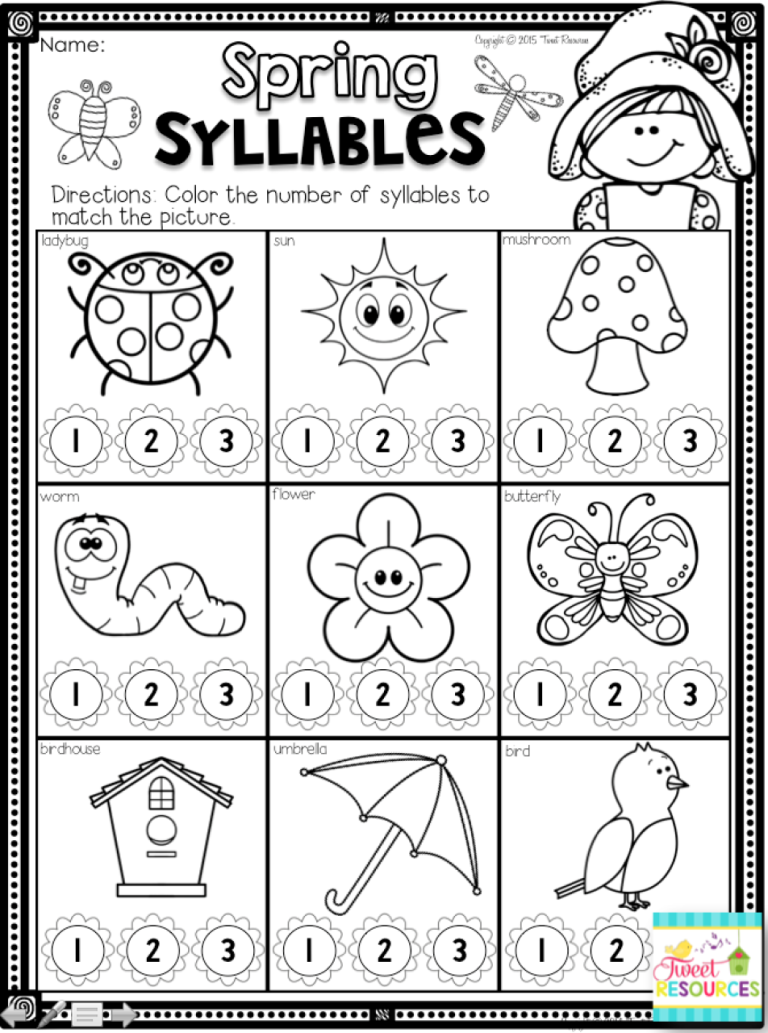 Preschool Spring Worksheets For Kindergarten
