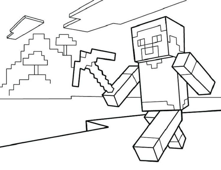 Minecraft Steve And Alex Coloring Pages