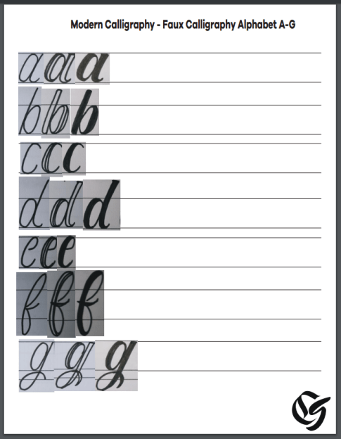 Calligraphy Font Pencil Calligraphy Worksheets Pdf
