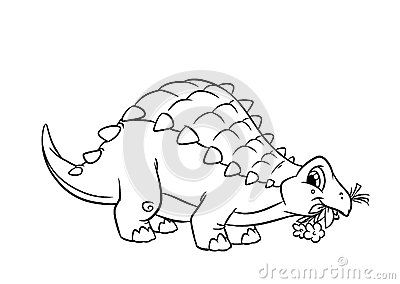 Cute Ankylosaurus Coloring Page