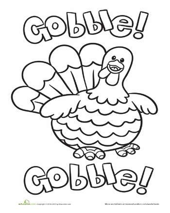 Preschool Cute Thanksgiving Coloring Pages