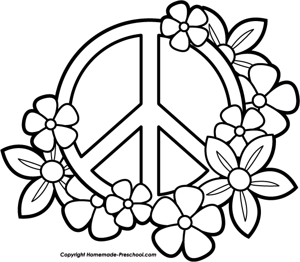 Trippy Peace Sign Coloring Pages