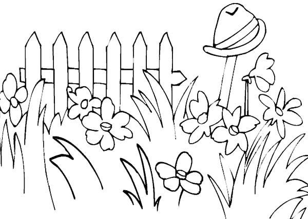 Flower Grass Coloring Page