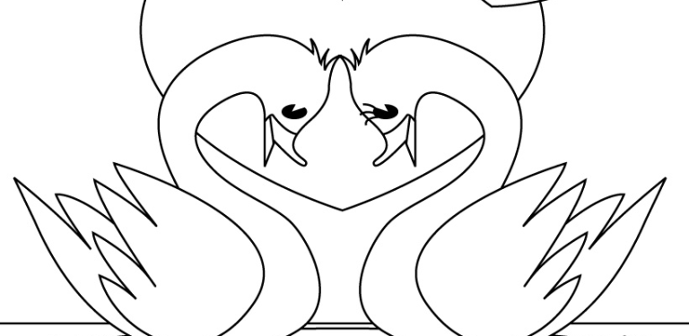 Cute Swan Coloring Page