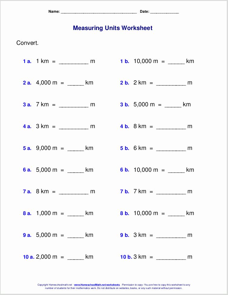 Best Measuring Units Worksheet Answers