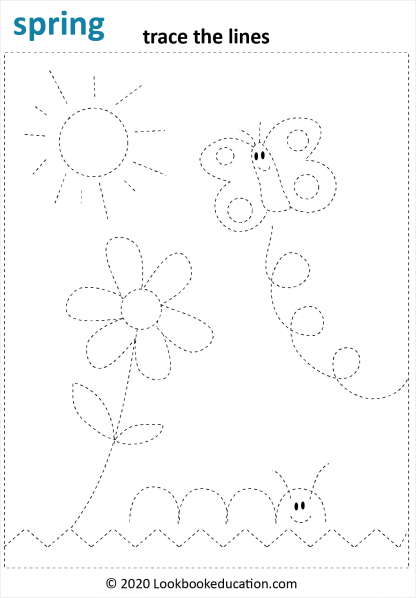 Preschool Spring Tracing Worksheets