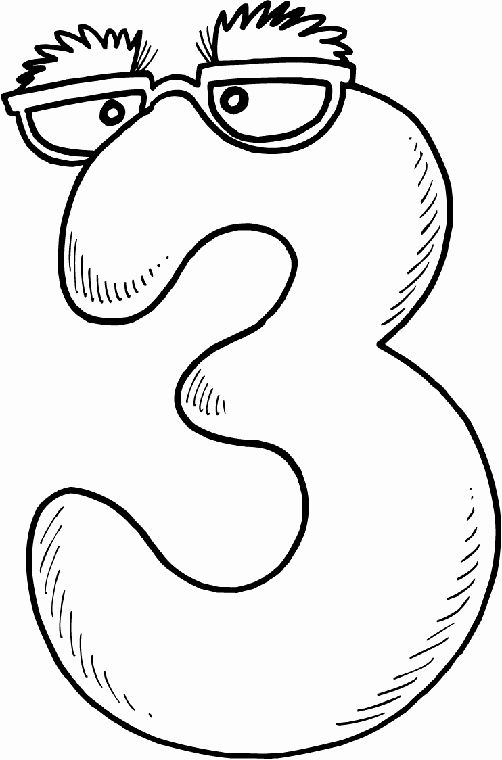 Free Number 3 Coloring Pages
