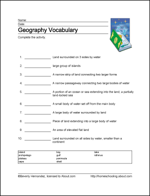 Free Printable 7th Grade Geography Worksheets