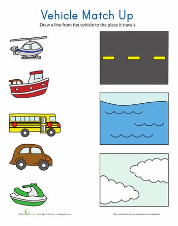 Preschool Kinds Of Transportation Worksheet