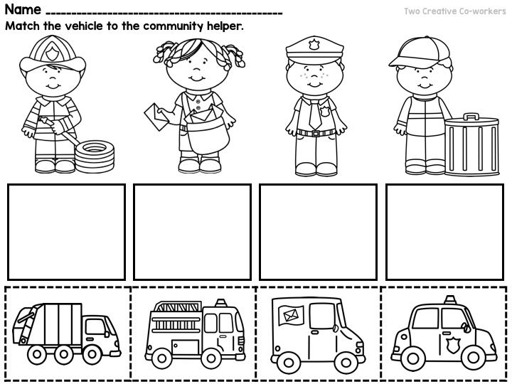Preschooler Community Helpers Worksheets For Kindergarten Pdf