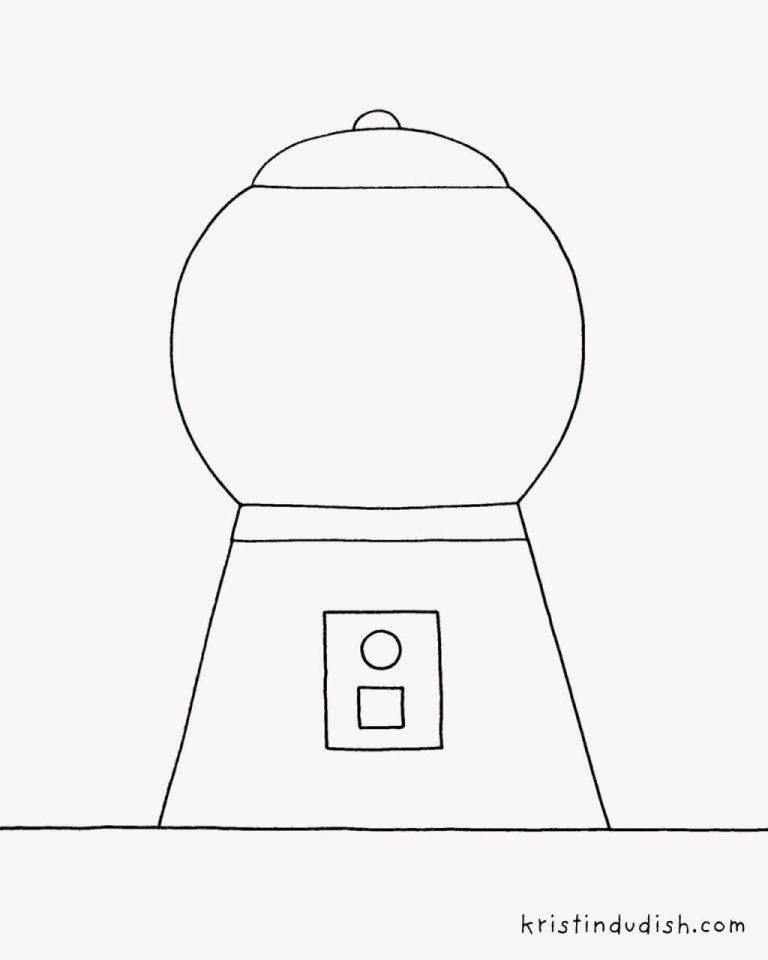 Empty Gumball Machine Coloring Page