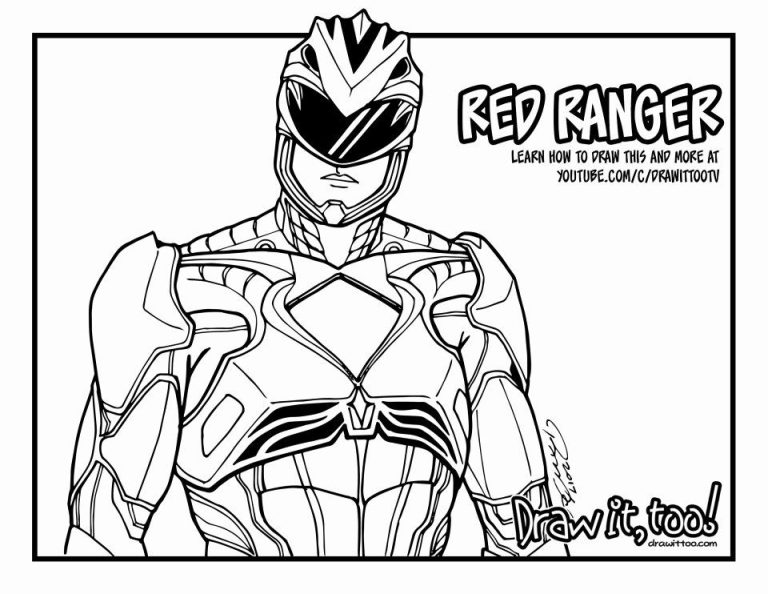 Red Power Rangers Dino Charge Coloring Pages
