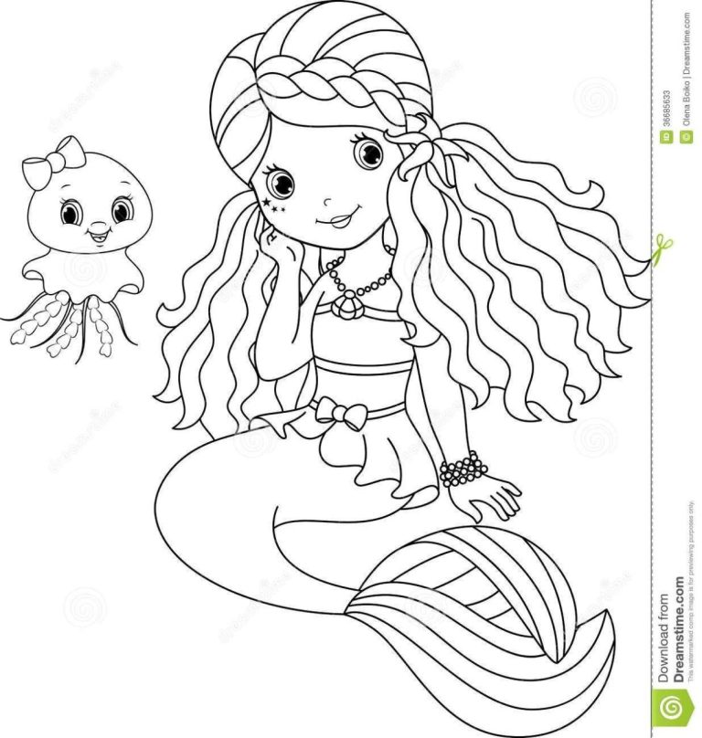 Cute Free Printable Mermaid Coloring Pages