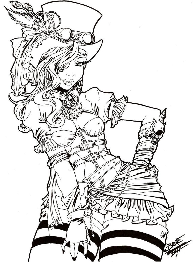 Large Steampunk Coloring Pages