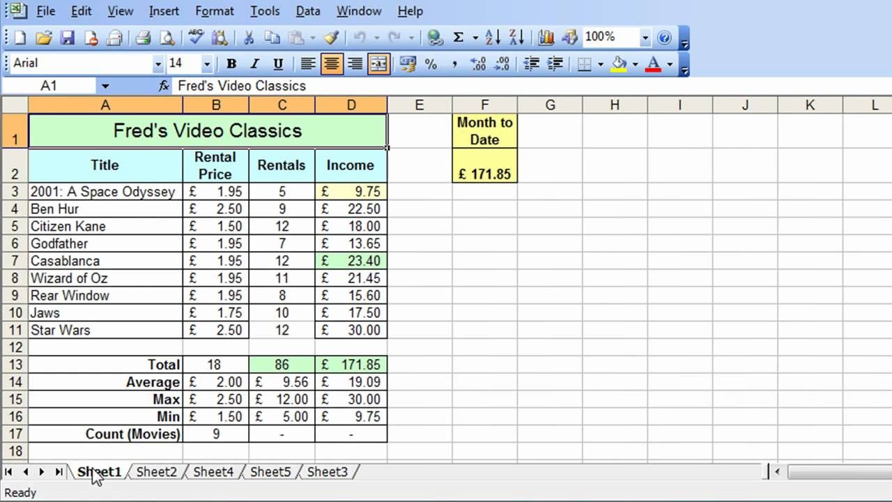 Practice Work Student Excel Practice Sheets For Beginners