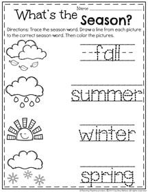 Spring Season Worksheets For Kindergarten