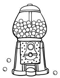 Gumball Machine Coloring Page Free